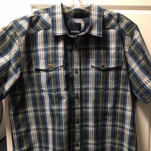 PrAna Mens XL short sleeve button down